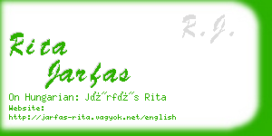 rita jarfas business card